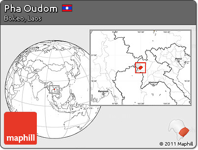 Blank Location Map of Pha Oudom, highlighted parent region
