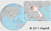Gray Location Map of Pha Oudom, highlighted country, highlighted parent region, within the entire country