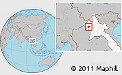 Gray Location Map of Pha Oudom, highlighted country