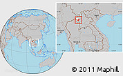 Gray Location Map of Pha Oudom, highlighted parent region, within the entire country