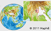 Physical Location Map of Pha Oudom, highlighted country, highlighted parent region