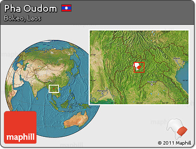 Satellite Location Map of Pha Oudom, highlighted parent region