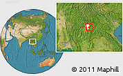 Satellite Location Map of Pha Oudom, highlighted parent region