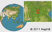 Satellite Location Map of Pha Oudom