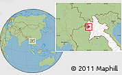 Savanna Style Location Map of Pha Oudom, highlighted country, highlighted parent region
