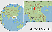 Savanna Style Location Map of Pha Oudom, highlighted parent region, within the entire country