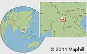 Savanna Style Location Map of Pha Oudom, highlighted parent region