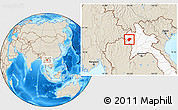 Shaded Relief Location Map of Pha Oudom, highlighted country
