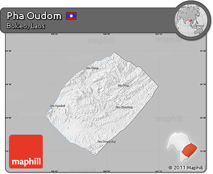 Gray Map of Pha Oudom, single color outside