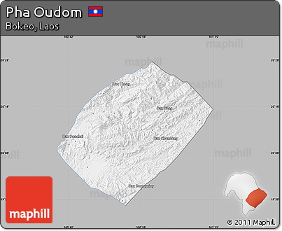 Gray Map of Pha Oudom, single color outside