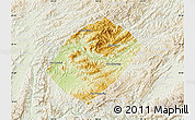 Physical Map of Pha Oudom, lighten