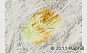 Physical Map of Pha Oudom, lighten, semi-desaturated