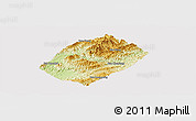 Physical Panoramic Map of Pha Oudom, cropped outside