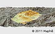 Physical Panoramic Map of Pha Oudom, darken, semi-desaturated
