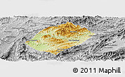 Physical Panoramic Map of Pha Oudom, desaturated