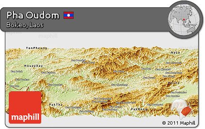 Physical Panoramic Map of Pha Oudom