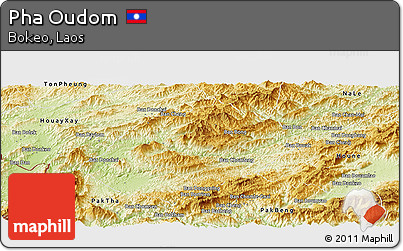 Physical Panoramic Map of Pha Oudom