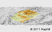 Physical Panoramic Map of Pha Oudom, lighten, desaturated