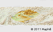 Physical Panoramic Map of Pha Oudom, lighten