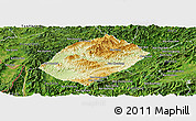 Physical Panoramic Map of Pha Oudom, satellite outside