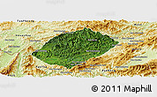 Satellite Panoramic Map of Pha Oudom, physical outside