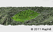 Satellite Panoramic Map of Pha Oudom, semi-desaturated