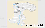 Classic Style 3D Map of Champassack, single color outside