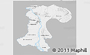 Gray 3D Map of Champassack, single color outside
