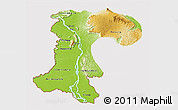 Physical 3D Map of Champassack, cropped outside