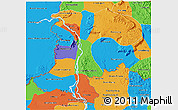 Political 3D Map of Champassack