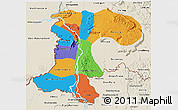 Political 3D Map of Champassack, shaded relief outside