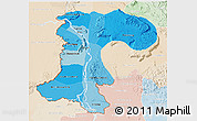 Political Shades 3D Map of Champassack, lighten