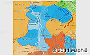 Political Shades 3D Map of Champassack