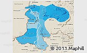 Political Shades 3D Map of Champassack, shaded relief outside