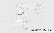 Silver Style 3D Map of Champassack, single color outside