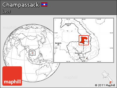 Blank Location Map of Champassack