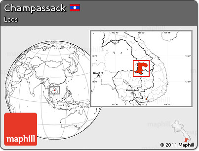 Blank Location Map of Champassack