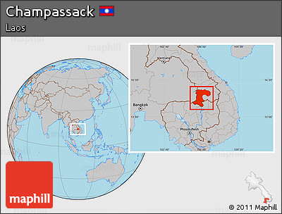Gray Location Map of Champassack