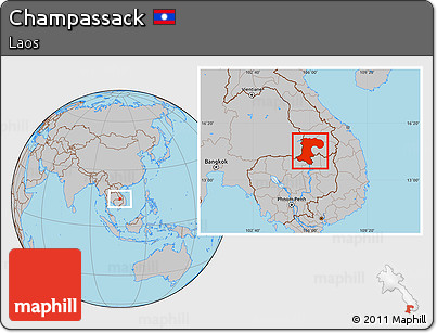 Gray Location Map of Champassack
