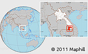 Gray Location Map of Champassack, highlighted country, within the entire country