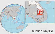 Gray Location Map of Champassack, highlighted country