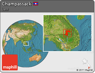 Satellite Location Map of Champassack