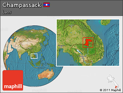 Satellite Location Map of Champassack