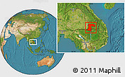 Satellite Location Map of Champassack