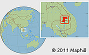 Savanna Style Location Map of Champassack