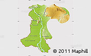Physical Map of Champassack, cropped outside