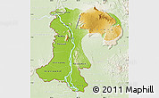 Physical Map of Champassack, lighten