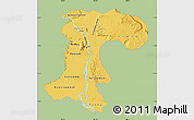 Savanna Style Map of Champassack, single color outside
