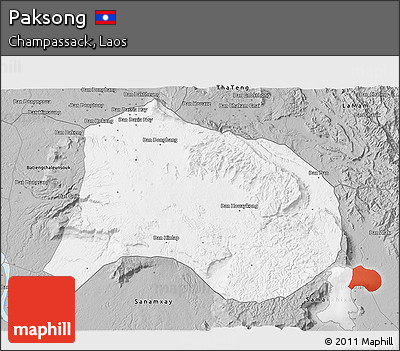 Gray 3D Map of Paksong