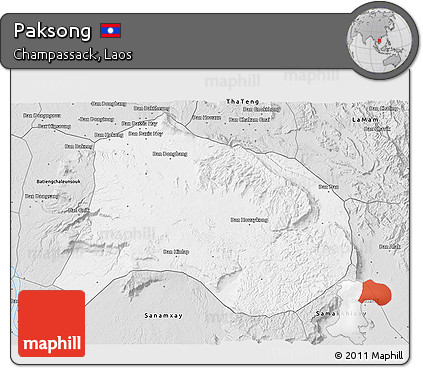 Silver Style 3D Map of Paksong
